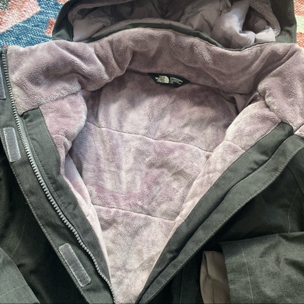 The North Face Women's Gray Hooded Jacket with Light Pink Lining - Picture 6 of 12
